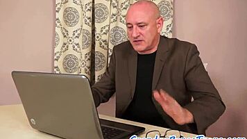 highheeled teen 18+ bent over for deep doggystyle by grandpa