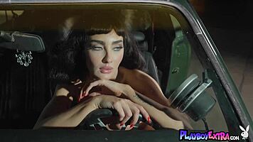 scarlett kapella teases with a naked pose on the hood