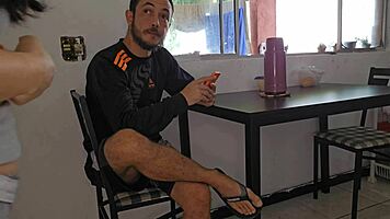 Minha Enteada Safada Sits and Grinds on My Lap Hard