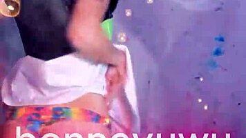 Bonneyuwu dances in white skirt with pigtails in Argentina