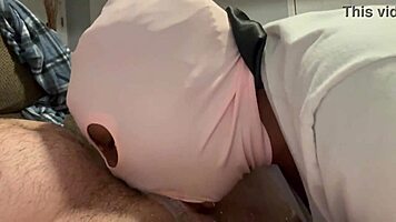young slave licks ass and chokes in interracial domination