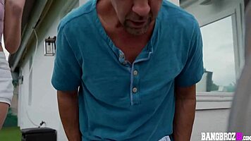 hot teen skyler storm skips college for family hot tub relaxation