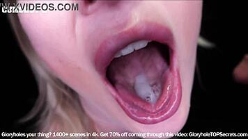 Girls enjoy sharing cumshots through the gloryhole