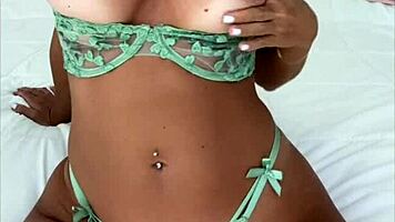 Naked Woman in Lingerie and Heels Fingering Her Pussy in Private Leaked Video