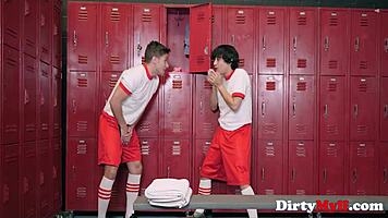 one milf coach and two horny students in fucking oral cheating big tits ass scene