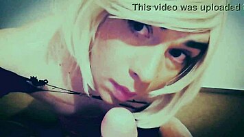 shemale veronica trains weekly with dildo in solo fetish play