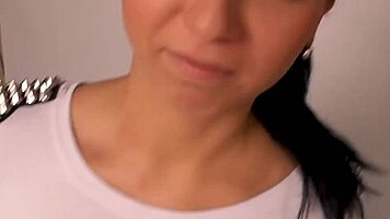 Debutant gets bukkake facial in casting, cum all over