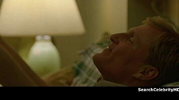 alexandra daddario strips naked on the sofa, gets handcuffed in bondage scene.