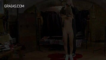 skinny brunette experiences kinky slaps in bdsm play.