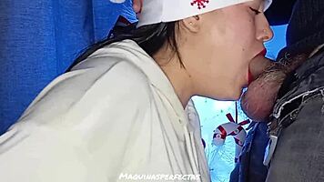 Experience The First Christmas Deep Throat Blowjob!