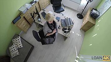 the loan4k agent fucked the tight teen pussy hard, then approved her loan right there