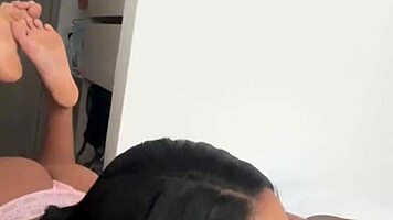 Deep eager blowjob for stepbrothers huge cock by amateur ebony