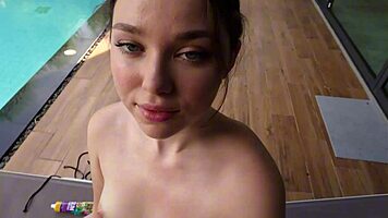 Young Stepmother Begs for Sunscreen but Ends Up with Cum on Her Face.