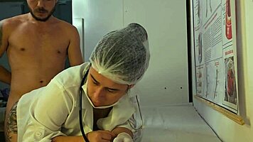 patient gets hard during nurse visit, leading to tight blowjob and muff diving