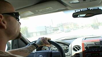 Curvy blonde contrasts hard dick pleasure with cum-covered tits