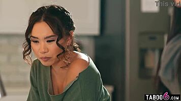 Stepuncle fucks Asian teen stepdaughter upon arrival