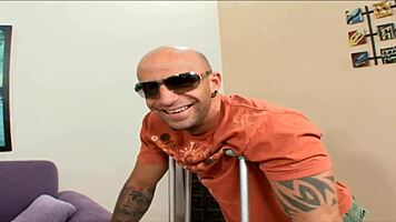 Curvy blonde contrasts hard dick pleasure with cum-covered tits