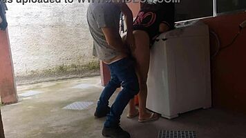 Man, this Brazilian housewife pays the technician with her curvy butt while hubby's out