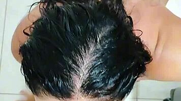 Hey, this couple helps the maid's daughter with some morning fun in public