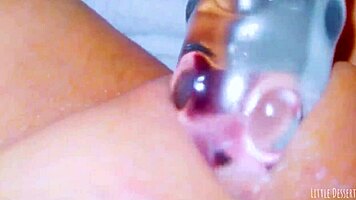 Curious Coed Cums Huge Squirt On Glasstoy.