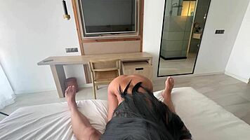 Step Brother Relaxes Me with Intense Action Before Job Interview, Huge Cum Load