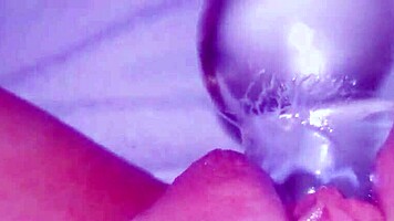 Curious Coed Cums Huge Squirt On Glasstoy.