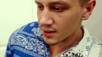 Young russian bride takes part in orgy while groom watches.