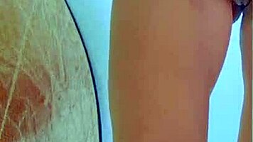 college desi in sexy dress plays with dildo