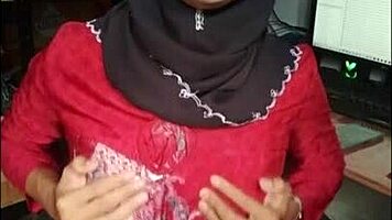 Black transgirl in hijab jerks off until cumming