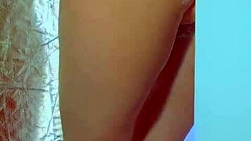 college desi in sexy dress plays with dildo