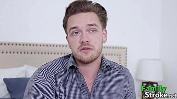 Naughty college girl deepthroats in bathroom