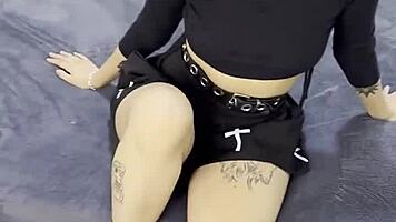 Tiny Emo Goth Teen Feels Nervous During Casting Interview Before Intense Creampie