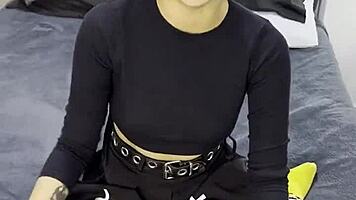 Tiny Emo Goth Teen Feels Nervous During Casting Interview Before Intense Creampie