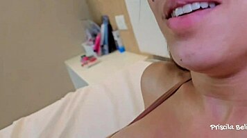 Skinny Brazilian Takes Thick Cock Deepthroat