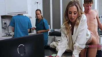 Boss lady gets fucked by stranger without noticing, so hot!