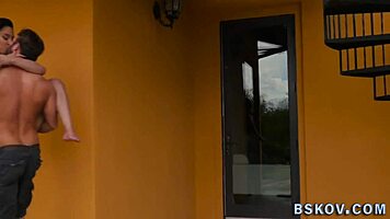 ebony teen gets facial from big cock.