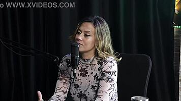 Beautiful Tattooed Redhead Milf Angelica Morango Explores Body In Sheer Red During Interview