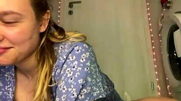 incredible anal fucking with big dildo on teen amateur close-up