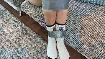 bound and teased on the countertop of desire