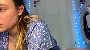 incredible anal fucking with big dildo on teen amateur close-up