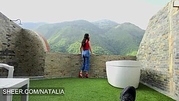 i have sex with husbands employee and orgasm in stockings 😘