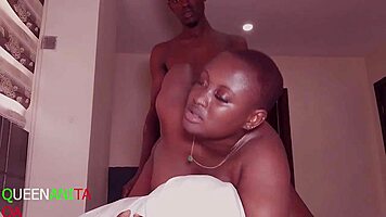 BBW with big black ass gets steady doggystyle banging until cum.