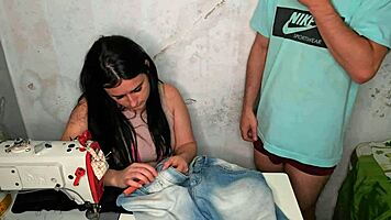 Man, this Brazilian maid got all hot seeing her client's bulge!