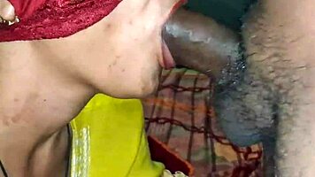 Newly married desi bhabhi giving best blowjob to husband