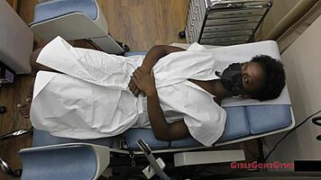 In the Hospital, Petite Nurse Rina Arems SPREADS Her Shaved Pussy During Yearly CHECKUP