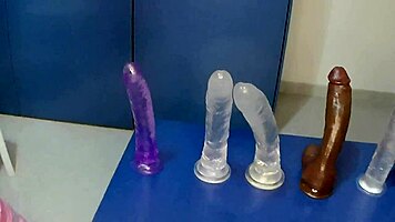 Tiny babe testing many plugs monster dildos and has great orgasm lola spice 😍