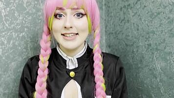 Kanroji Mitsuri uses her big breasts to pleasure you. She makes you cum hard!