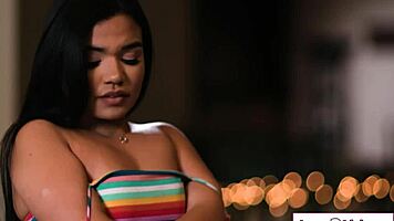 petite stepsister demands sexy striptease and girl on girl fun