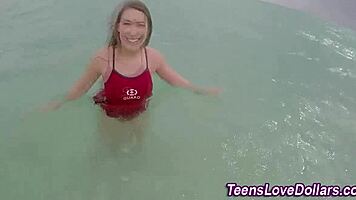 Teen Tits Jizzed Over In Public Bathroom