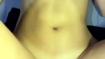 Fat Brunette Spreads Big Ass, Cumming Hard on Belly!